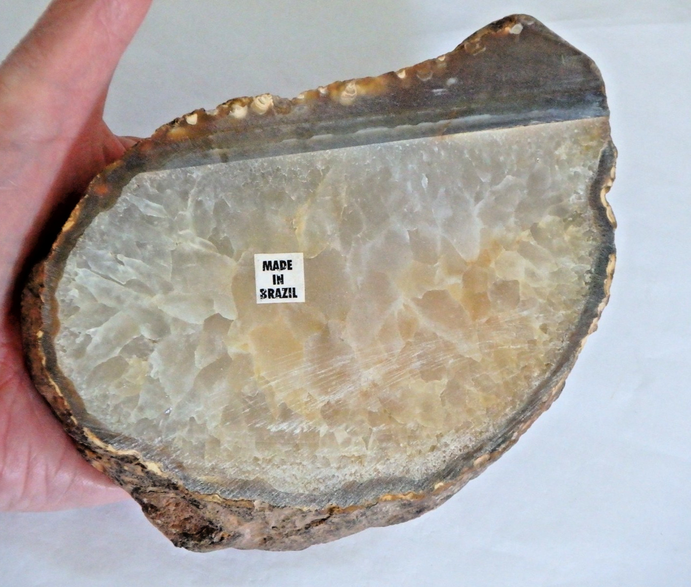 Crystal Stunning Quartz Slice 1 lb. 2 ounces 3/4″ thick Brazil Polished
