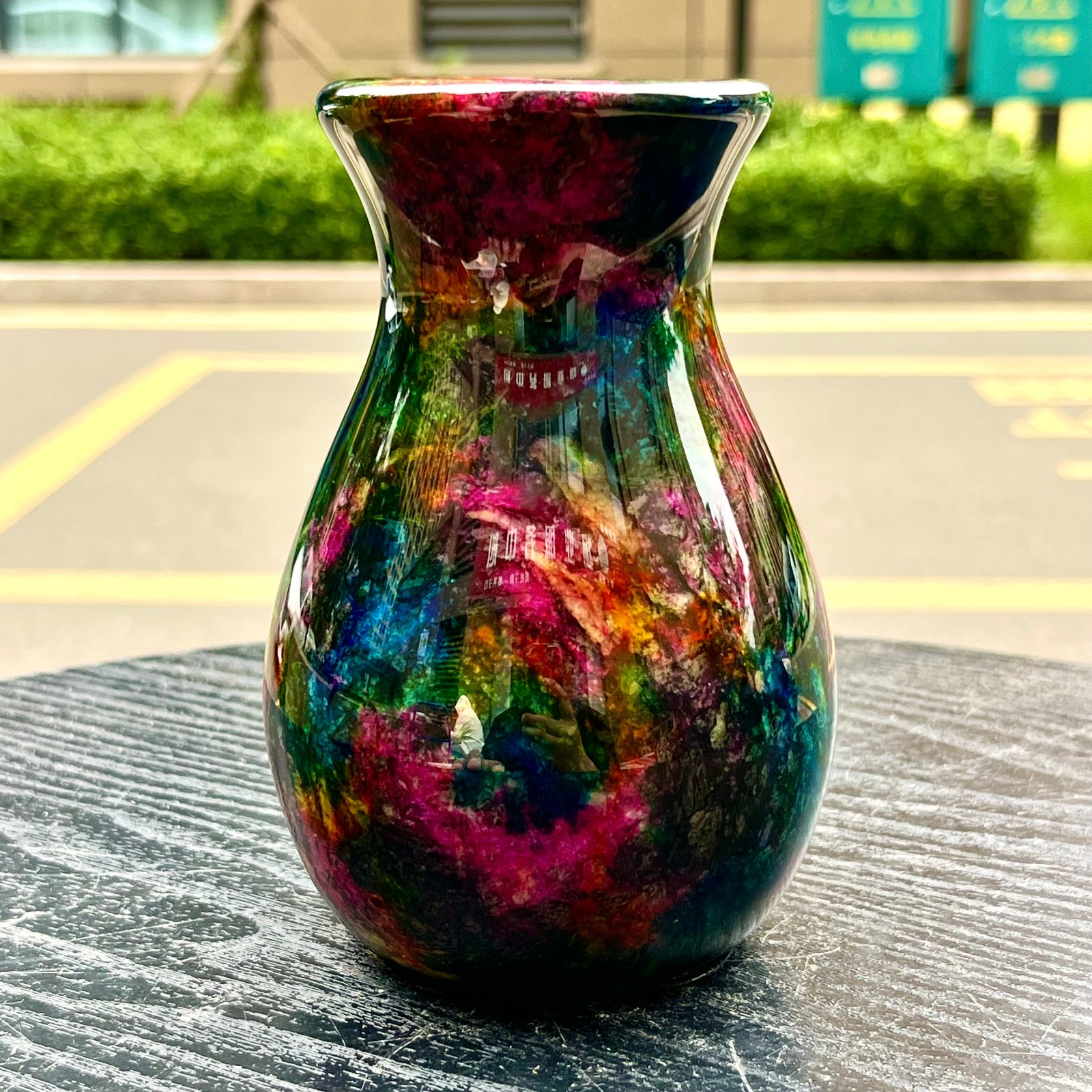 1.14LB Natural “Seven Colors Jade” vase specimen -Taiwan China