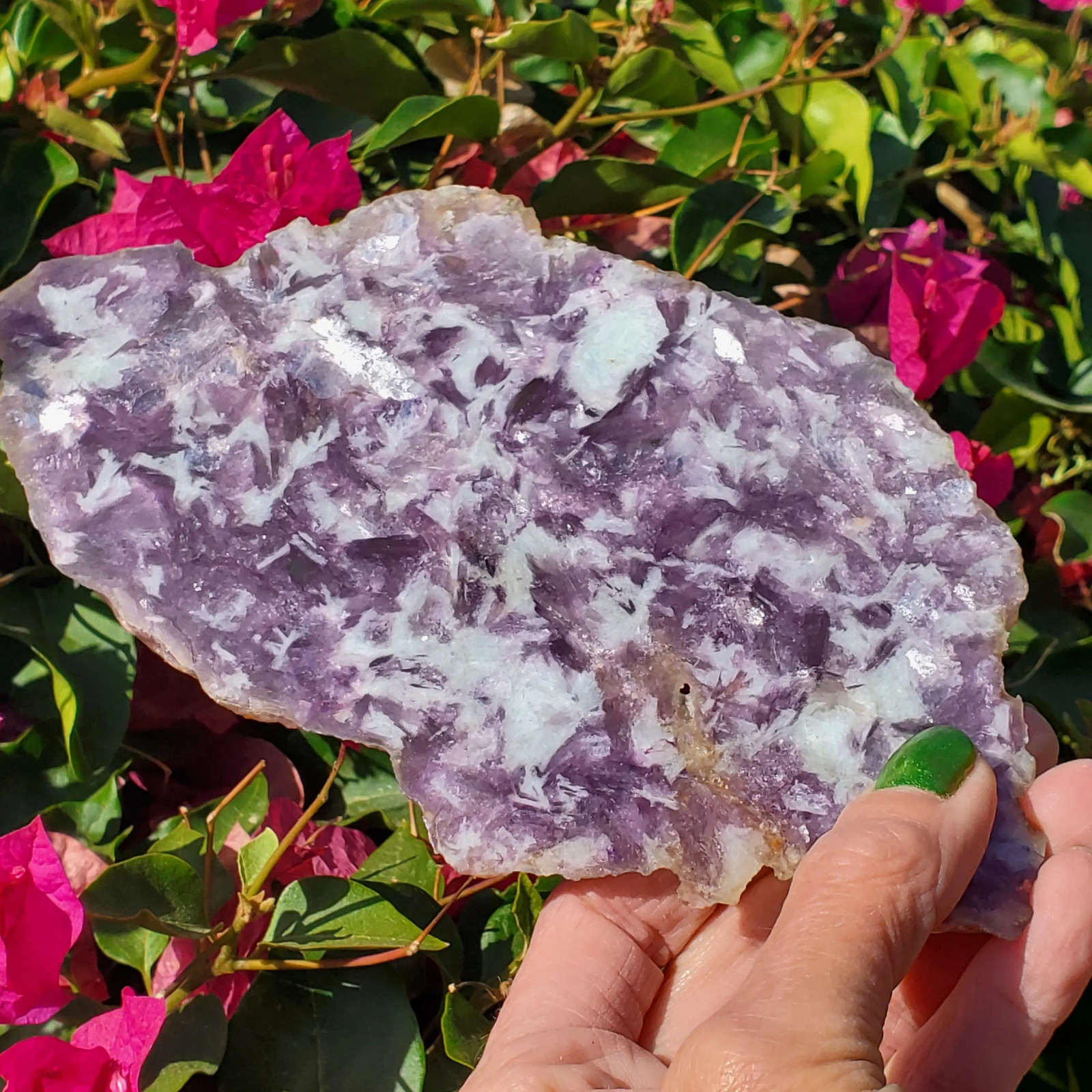 Raw Mica Lilac Pink Purple Flashy Sparkly Polished Display Slab 197 grams