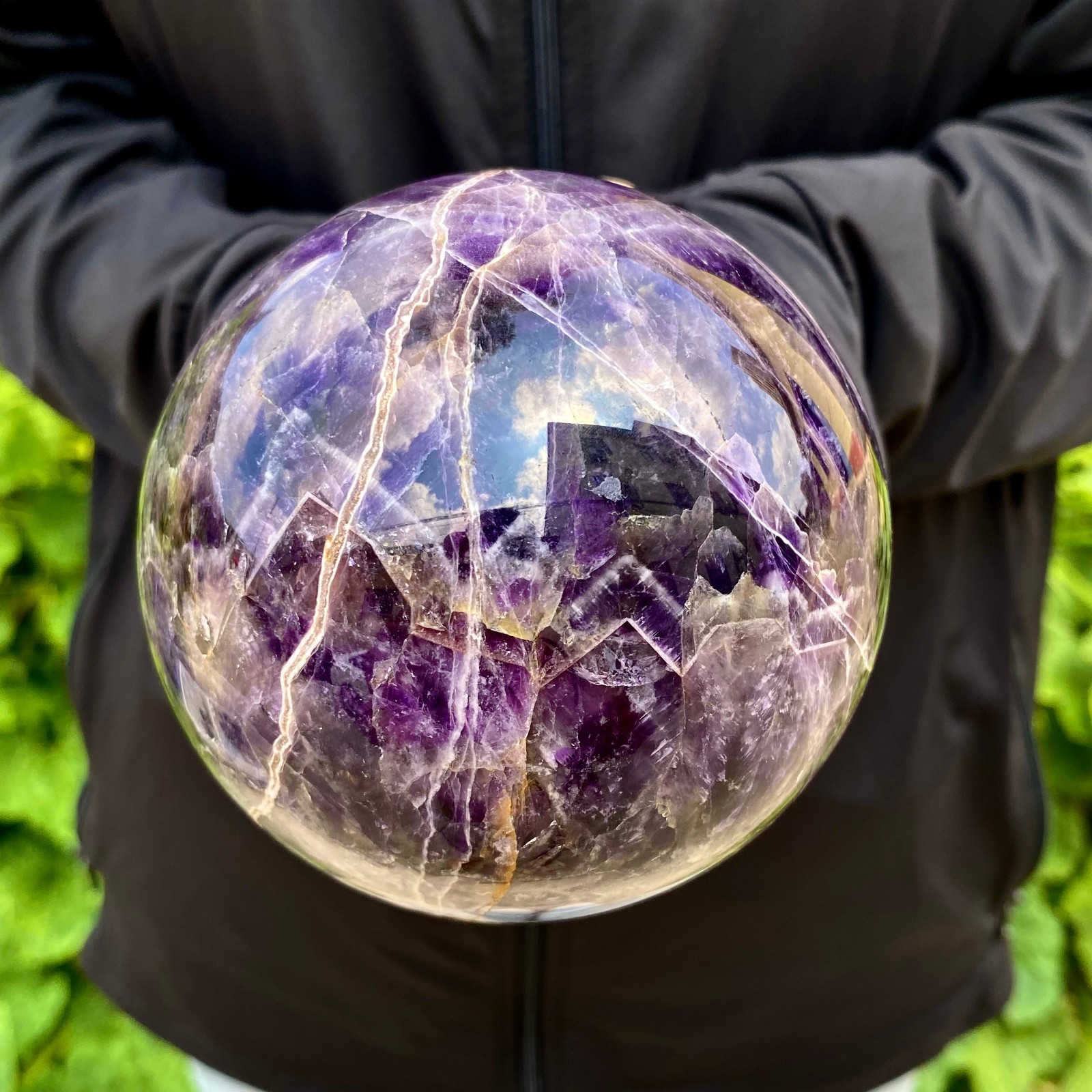 2.99LB Natural dreamy amethyst Quartz Sphere Quarzt Crystal Ball reiki