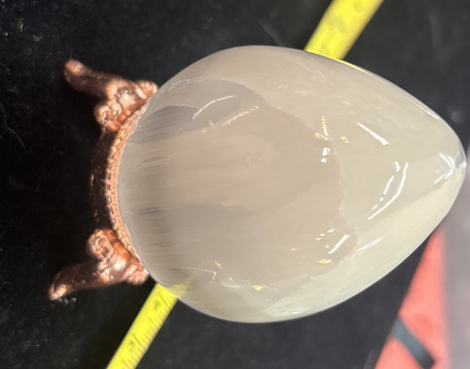 Selenite Polished 3″ Egg with Stand