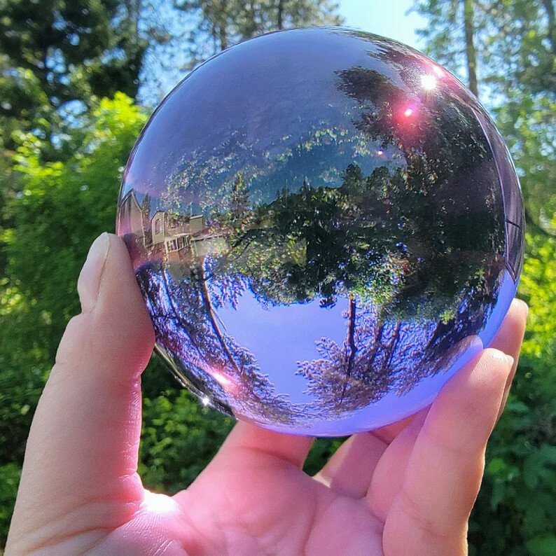 110mm Purple Extra Large Crystal Ball, Violet Fortune Telling Ball, 4.3 Inch
