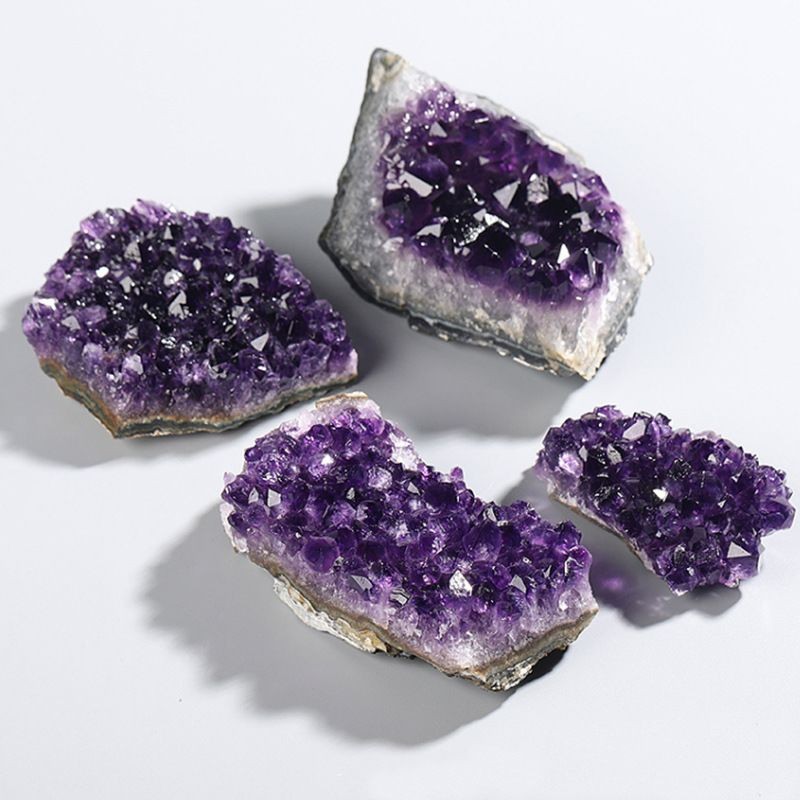 10~200g/pc Raw Amethyst Crystal Quartz Cluster Specimens Healing Reiki Ornaments