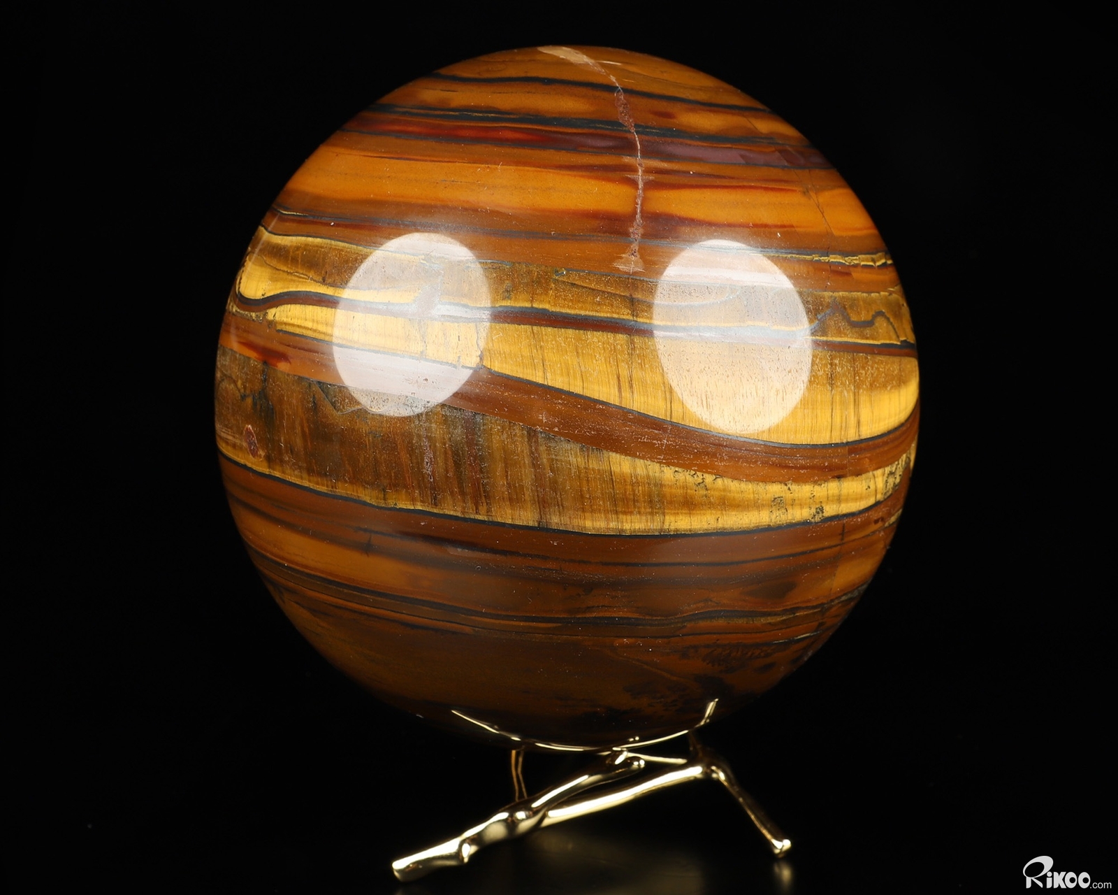 5.4″ Tiger Iron Eye Hand Carved Crystal Ball/Sphere, Crystal Healing