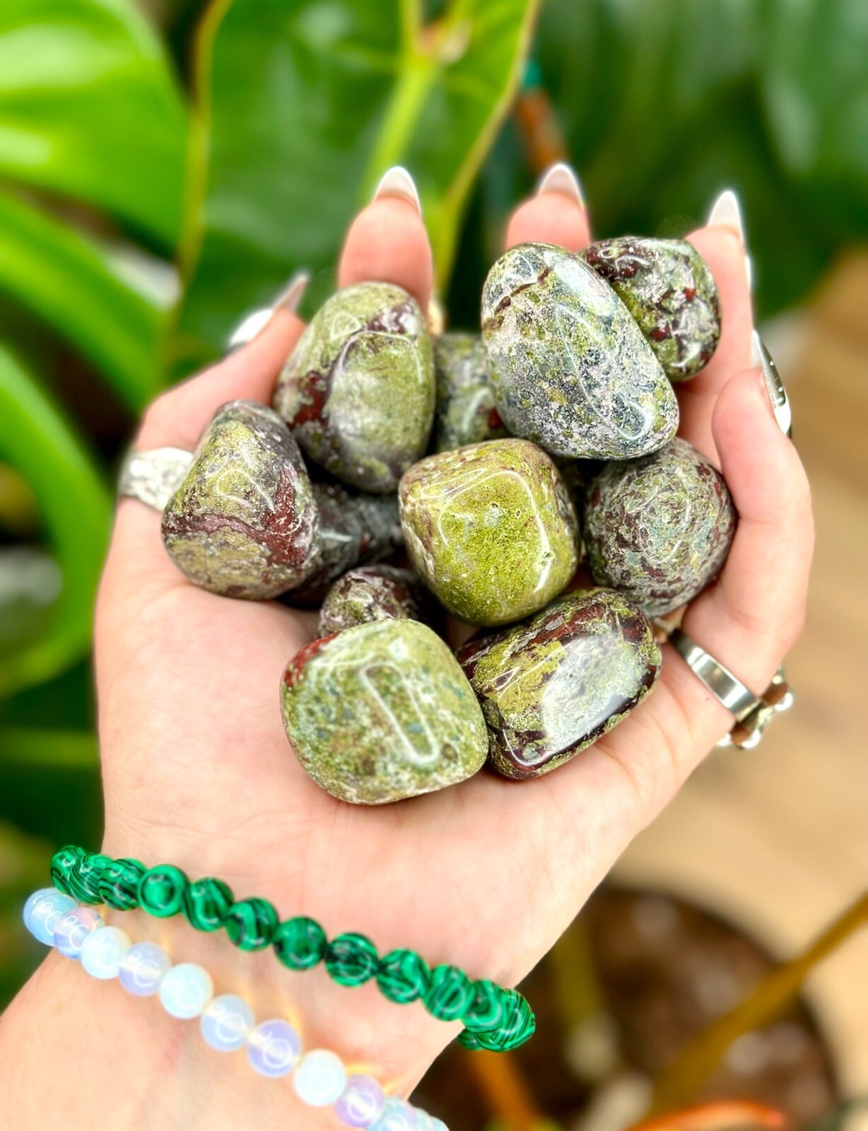 Dragons Blood Jasper Tumbled Crystal Stones, 1 Inch to 2 Inch, Grade AAA