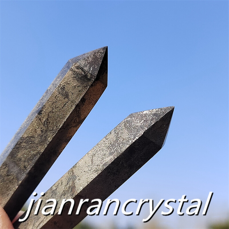 3pcs Natural Pyrite Wand Quartz Crystal Obelisk Point Tower Healing 5.5cm