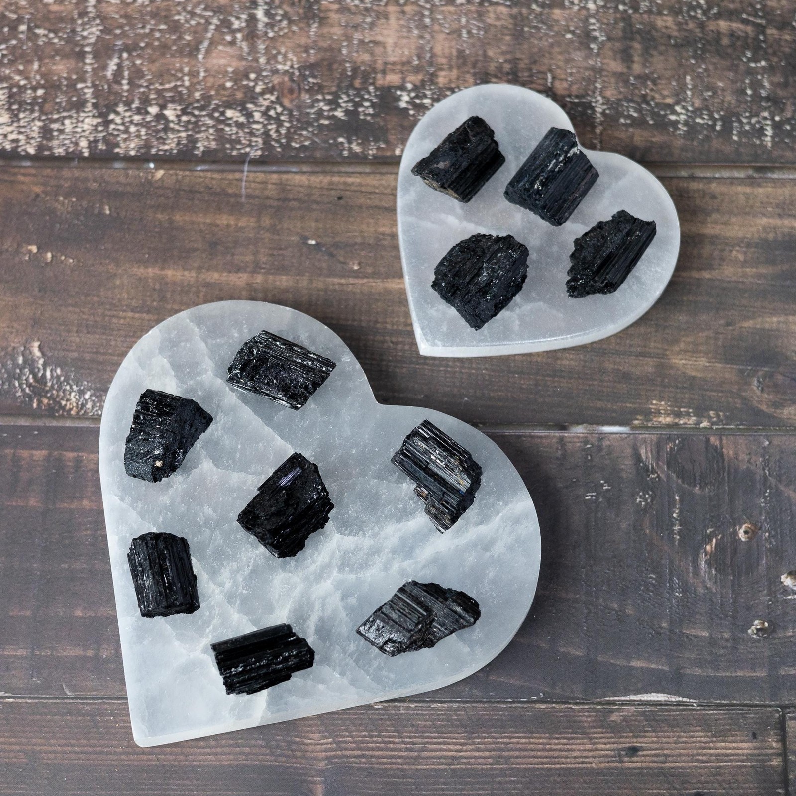 Selenite Heart Plate Flat Crystal Stone Holder Natural Selenite Gift Choose Size