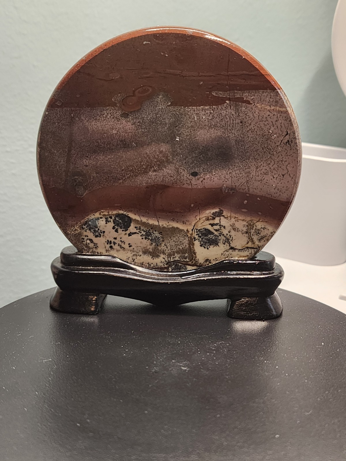 Picture Jasper Crystal Round Display Specimen with Stand 3.8″ height 3.6″ length