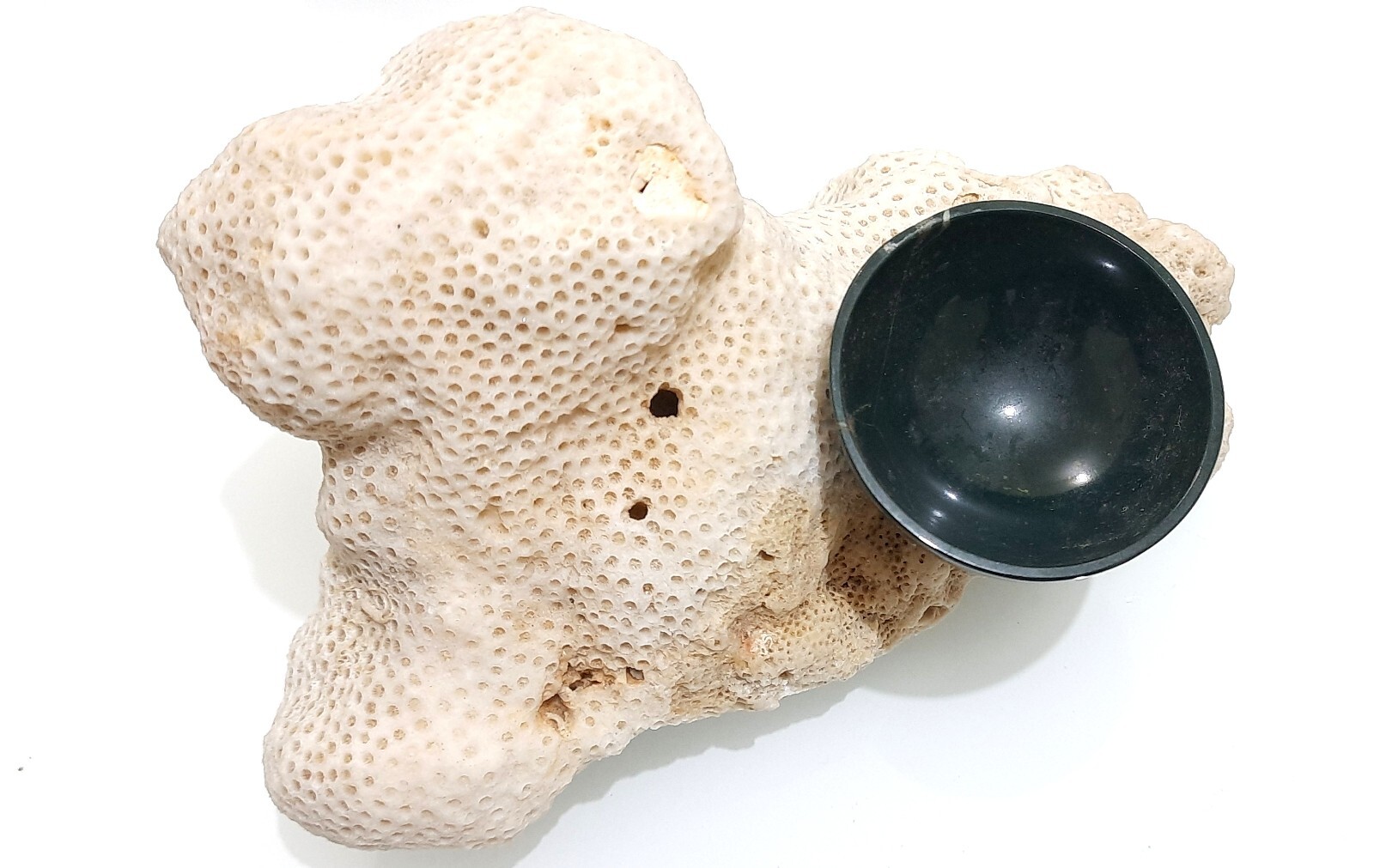 Black tourmaline healing reiki crystal bowl 2 inches