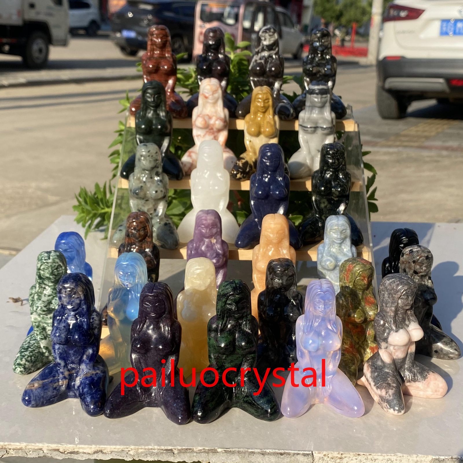 1pcs 3″ Natural Mixed Women Naked Quartz Crystal Skull Carved Goddess Healing