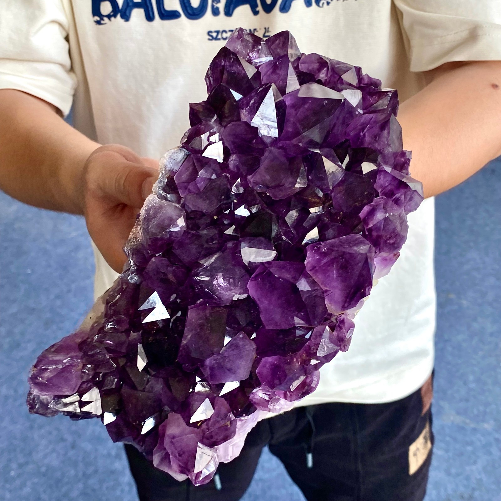 6.38LB Large Natural Amethyst geode quartz cluster crystal specimen Healing.