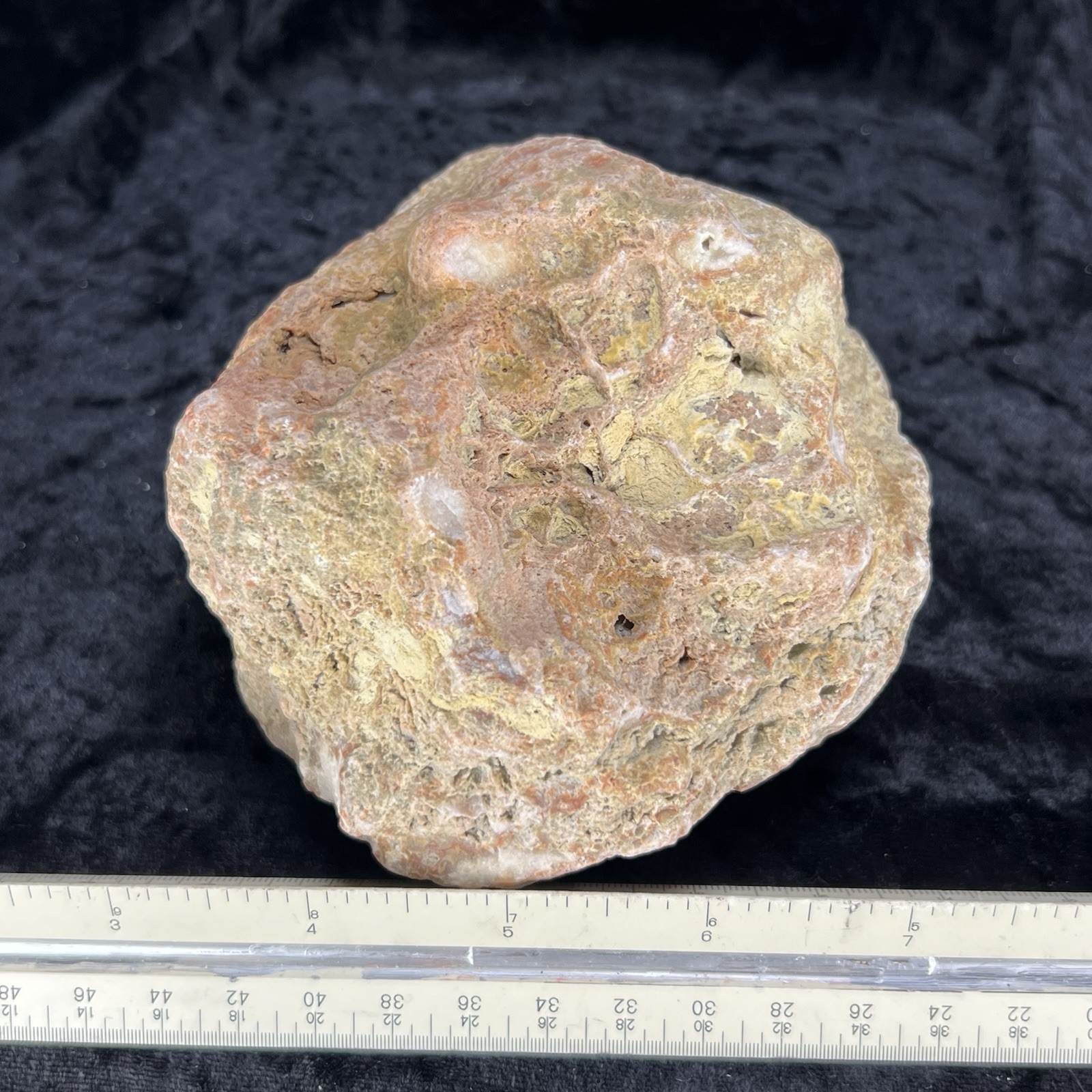 4-1/3″ Unopened Geode Uncut Red Fossilized Quartz Crystal Chalcedony Agate 2Lb