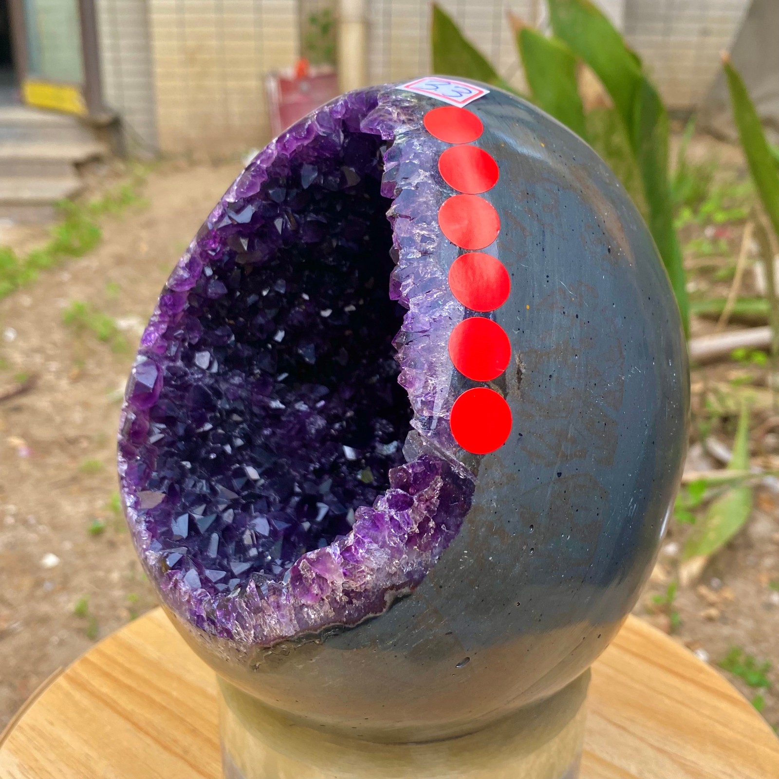 8.4LB Natural amethyst Dinosaur egg Quartz Crystal specimen healing