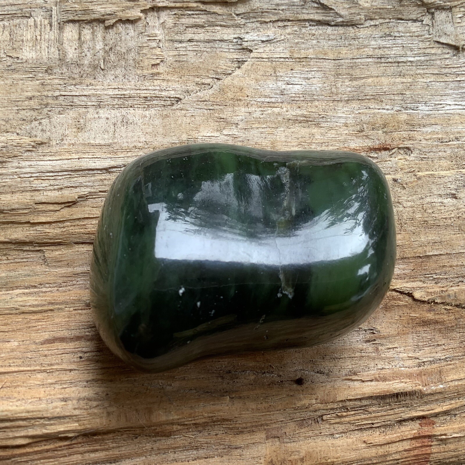 Siberian Jade Pebble Chromium Green Nephrite Jade Stone Specimen Siberia 88g
