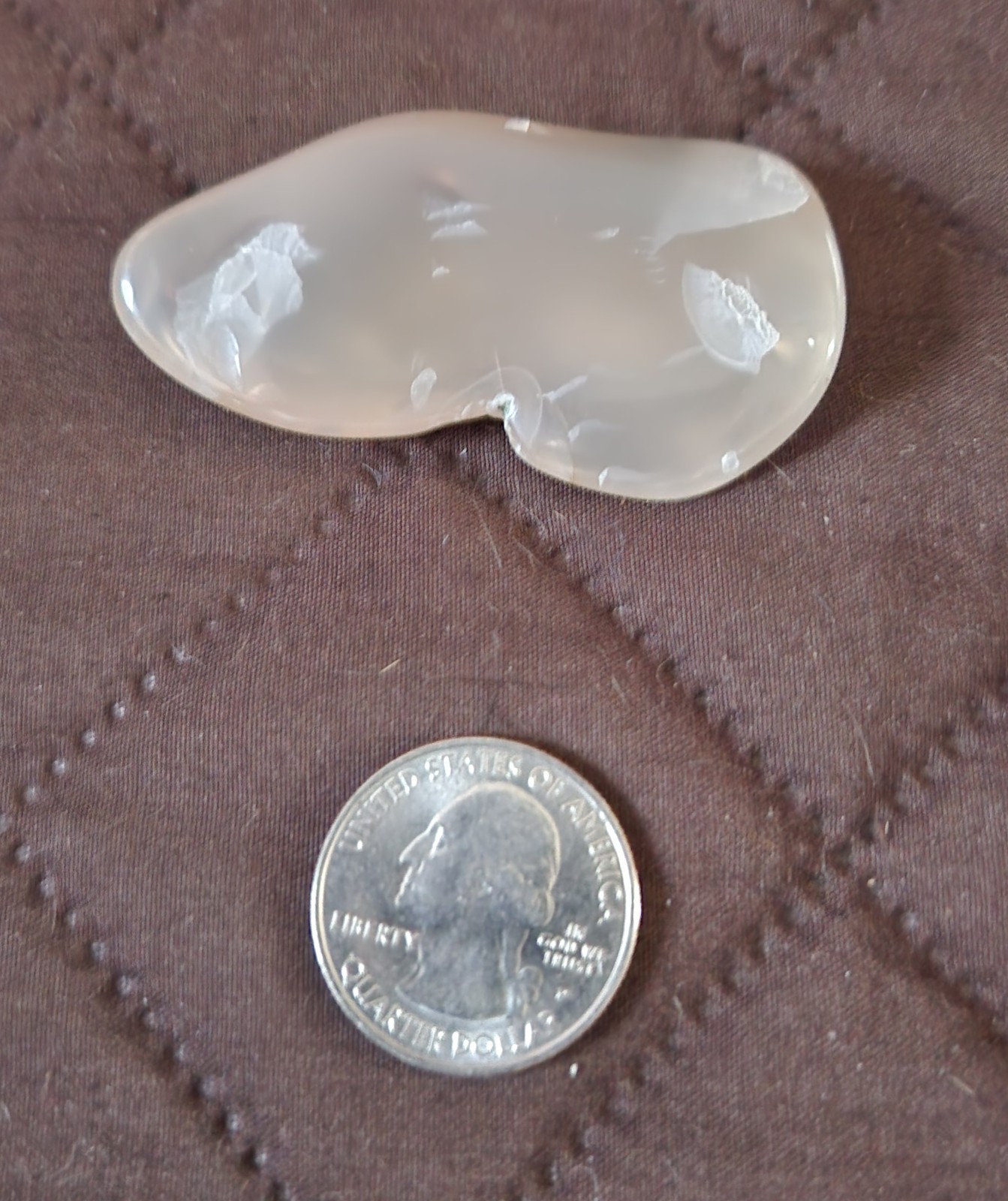 Tumbled Polished Piece Of Flint From Texas, 2-3/8″ x 1-1/4″, Light Grays