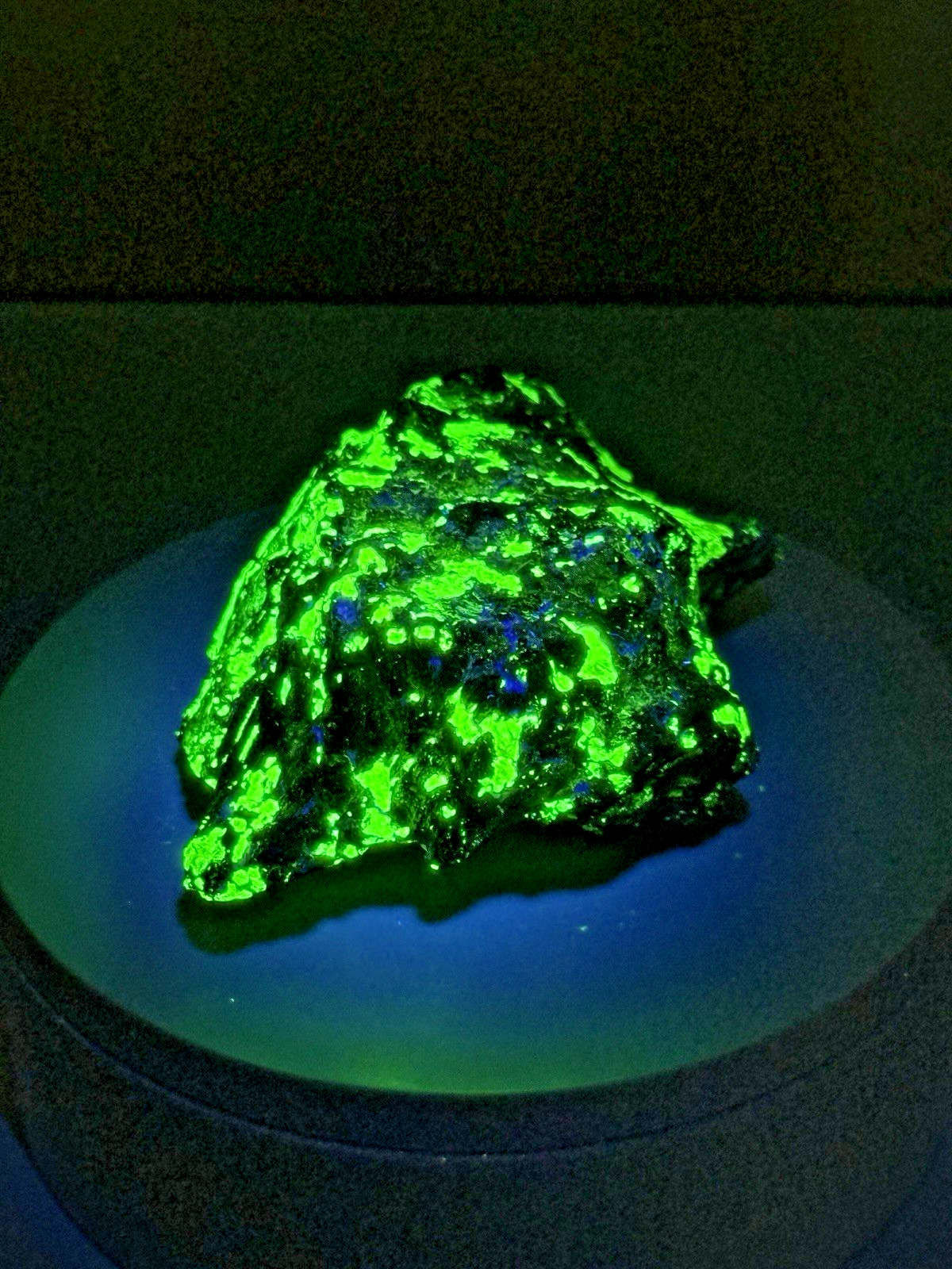 LUMINOUS Hardystonite, Willemite, & Franklinite Fluorescent Mineral Specimen