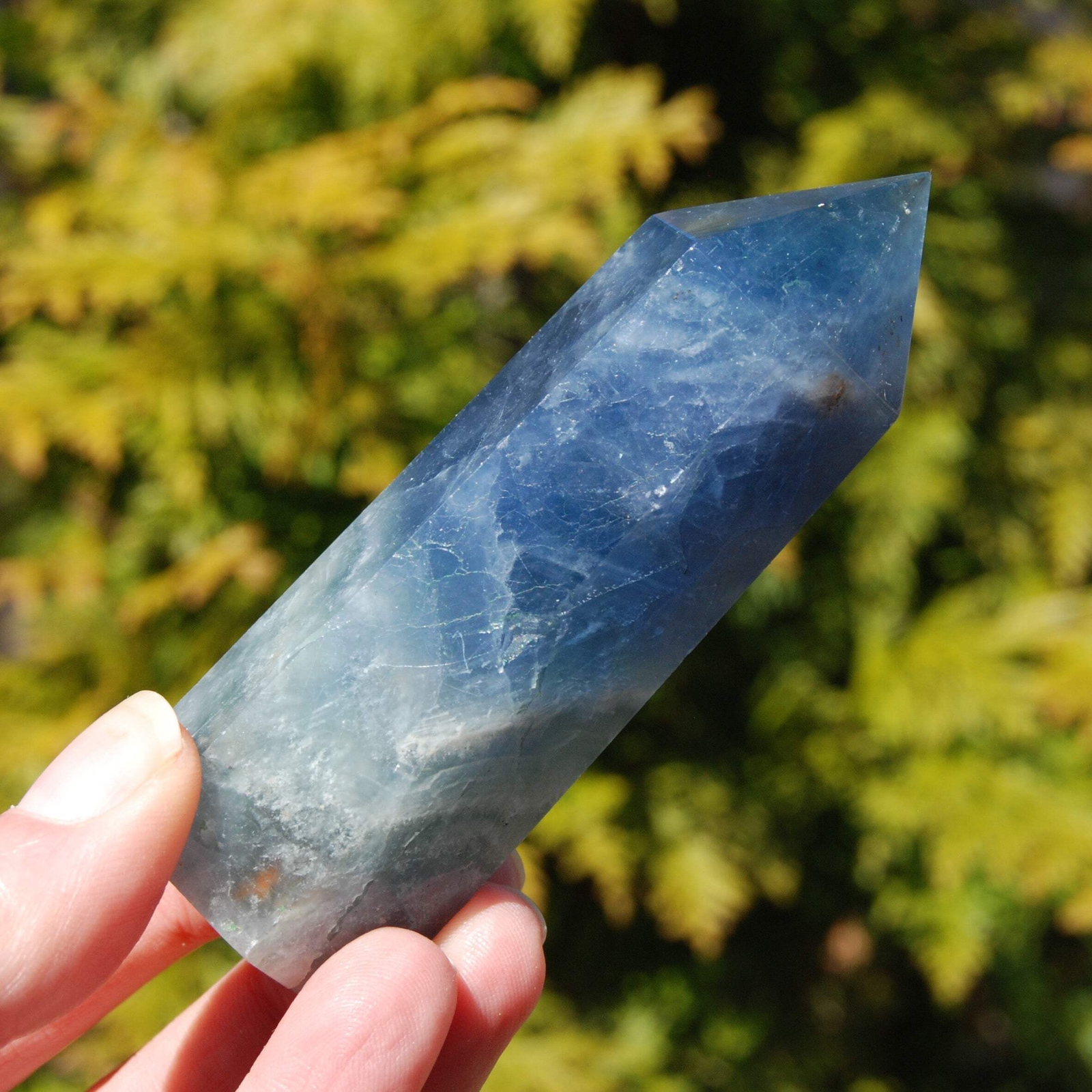 3.75in 159g Blue Fluorite Crystal Tower