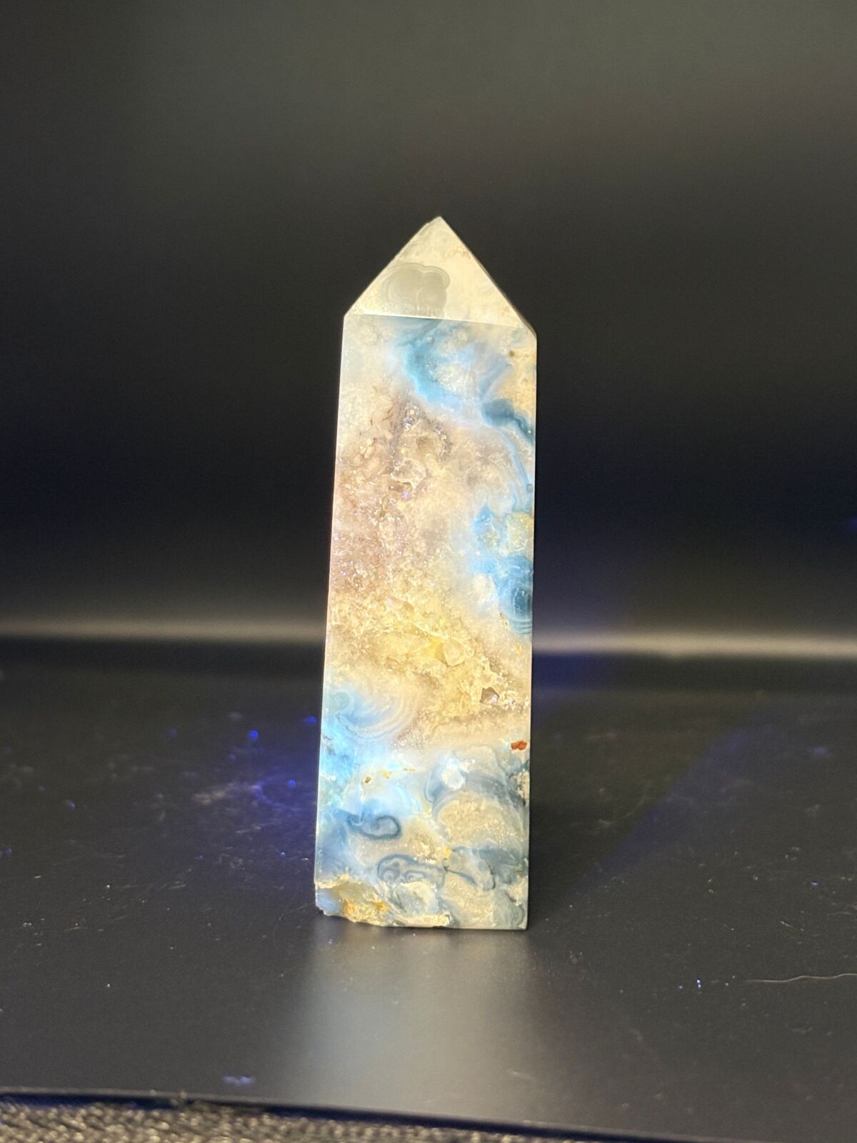 T113 – Flower Agate with Iron 3.5″