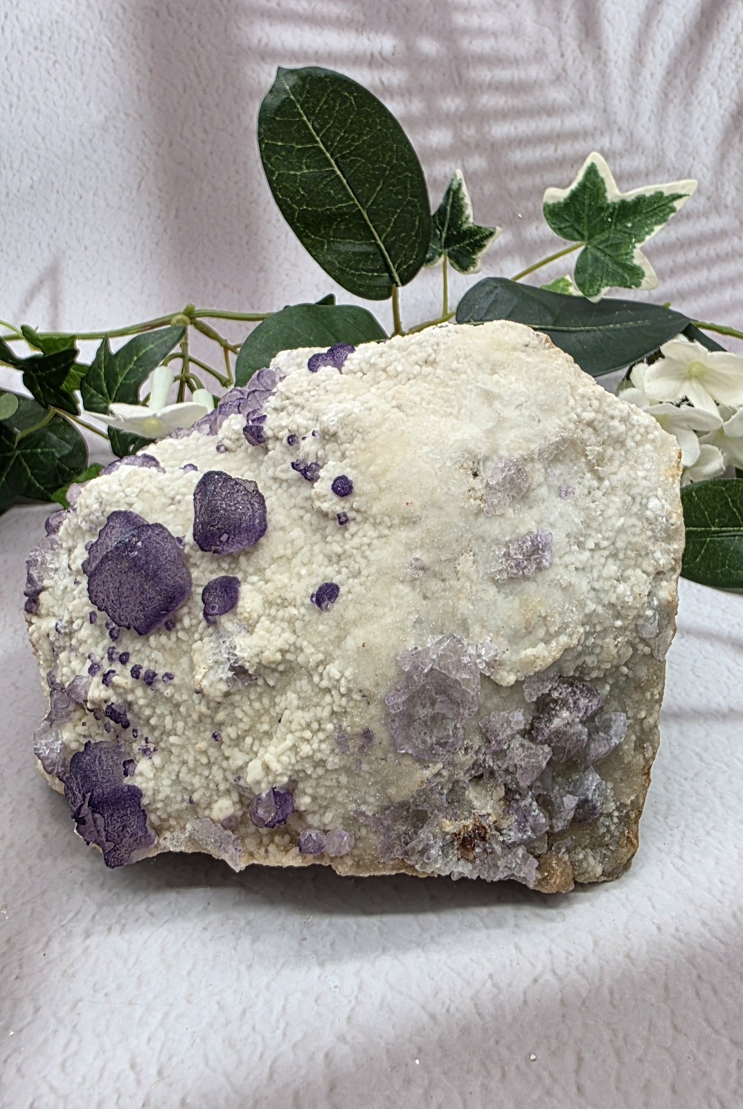 Large Fluorite on Barite Cabinet Specimen – Purple Cubic Crystals – 3 lb Natural