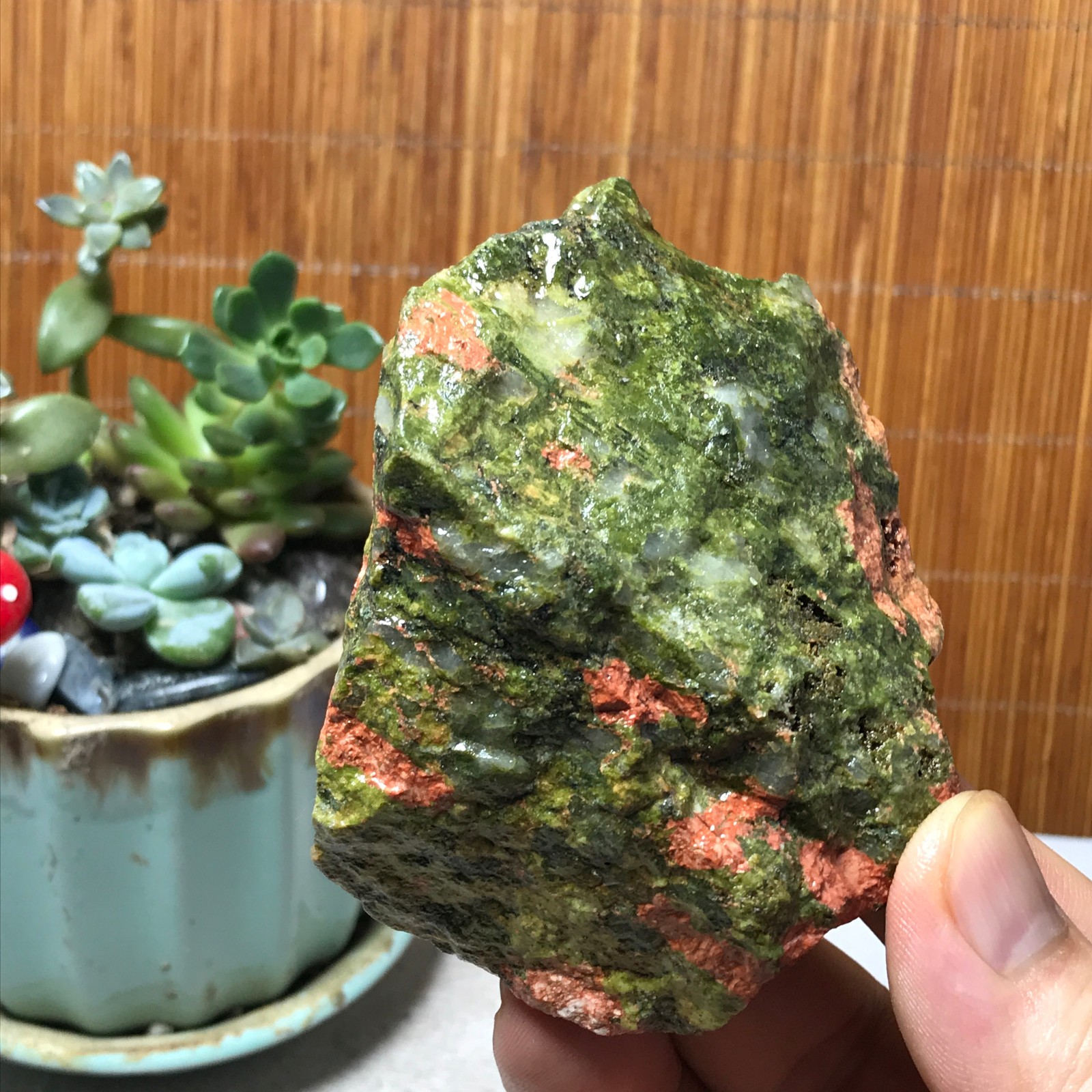 184g Natural Unakite Crystal gemstone Rough Mineral Specimen healing A6349