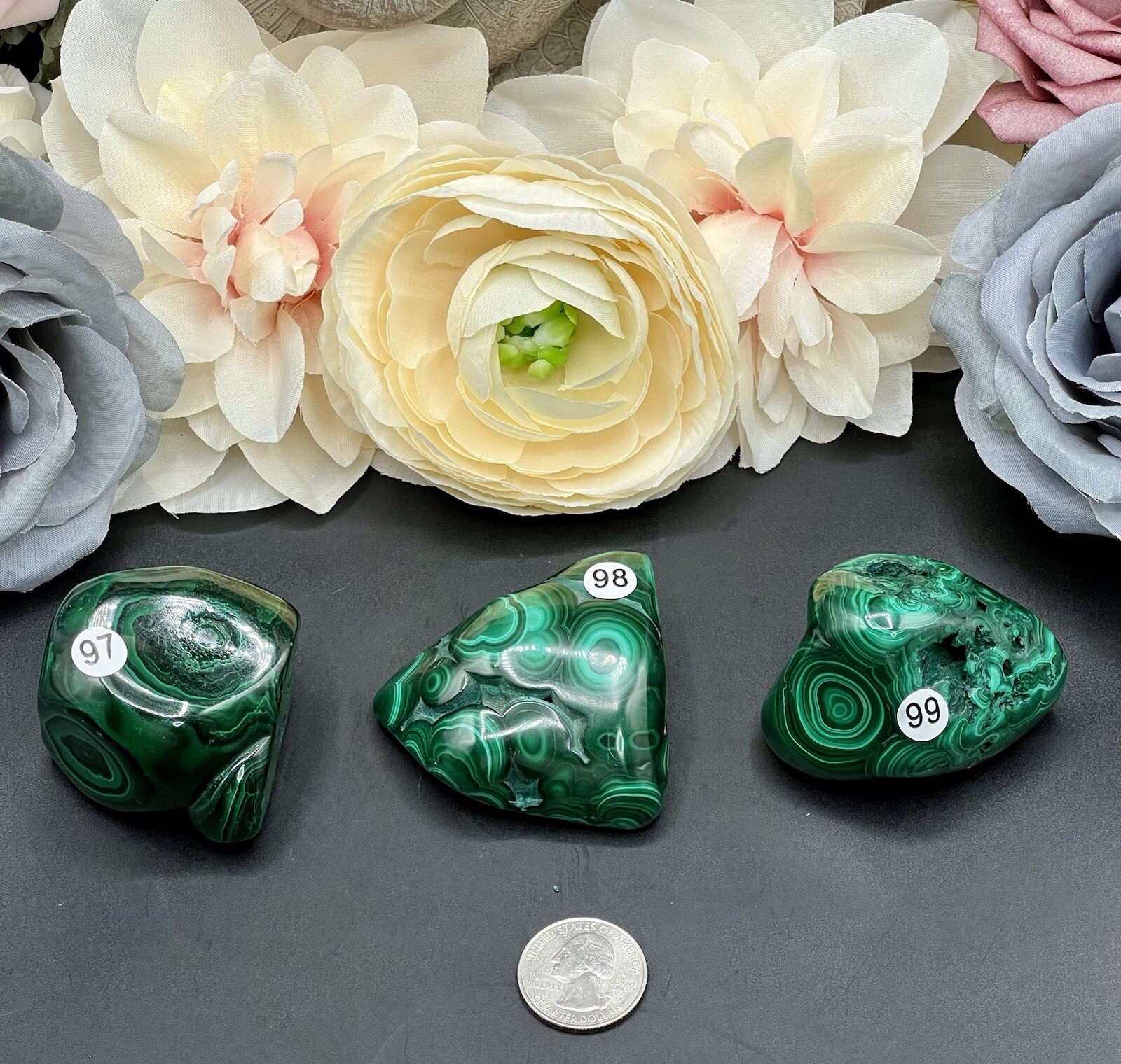 Natural Malachite Chunky Polished Freeforms L@@K Free ship & Gift
