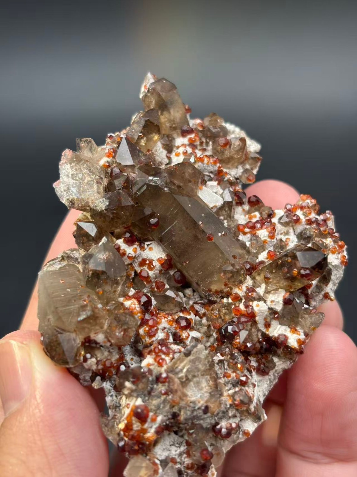 57g Spessartine Smoky-Quartz From Yunxiao Mine Fujian Province China