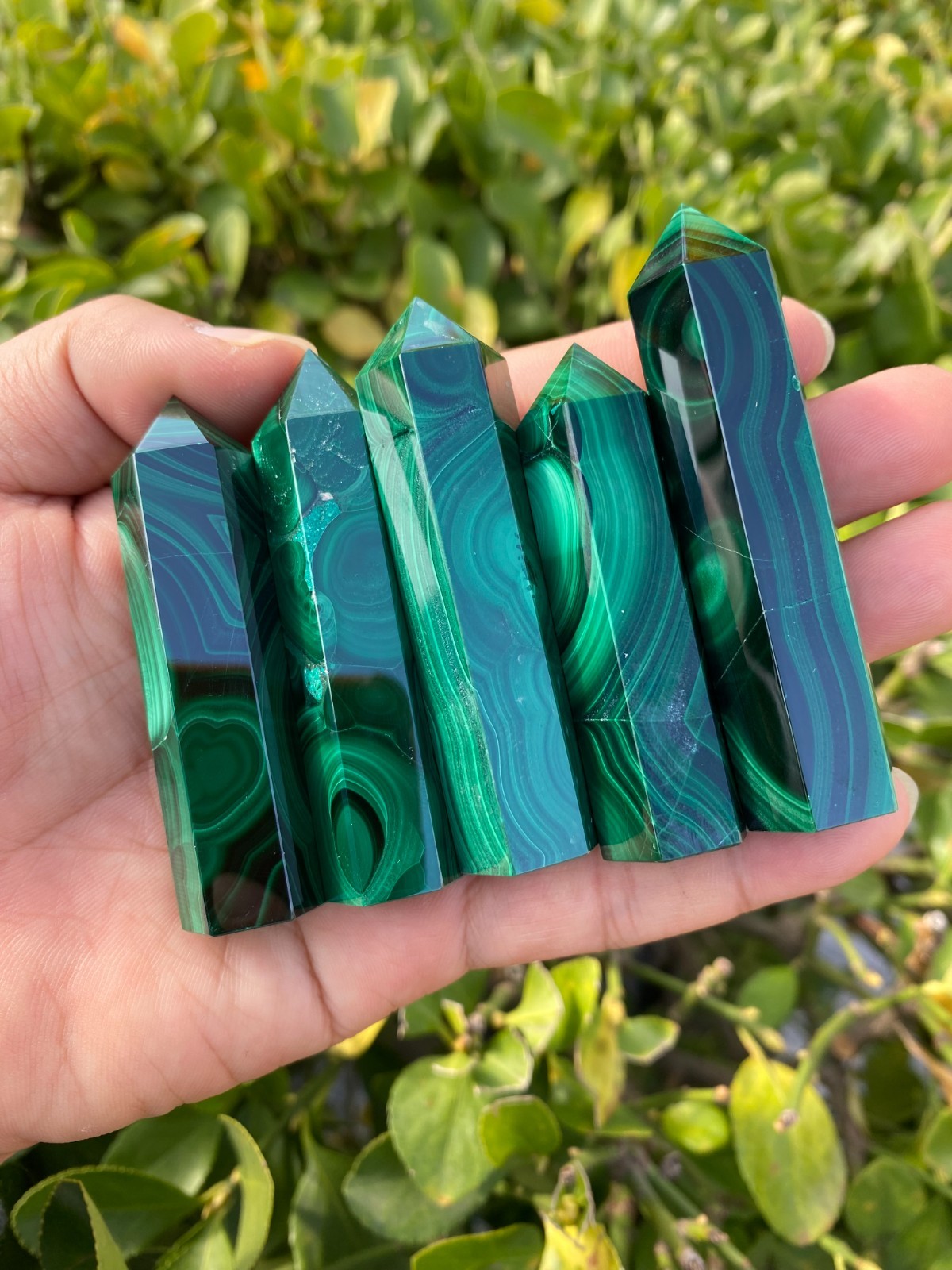 1pc Top Natural Malachite Quartz Obelisk Crystals Tower Chakras Point healing