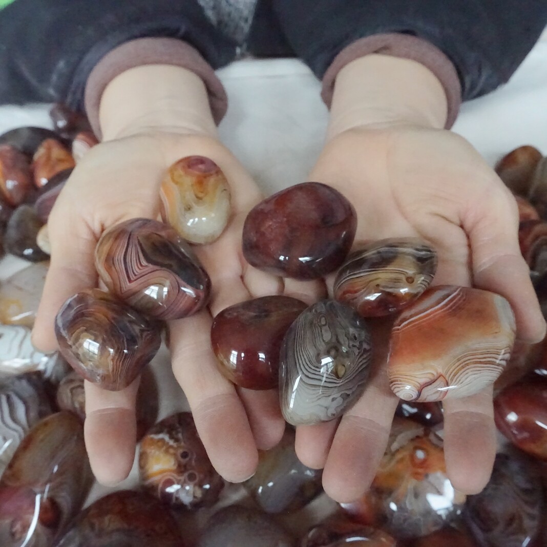 5Kg 11LB 110 Natural Banded Sardonyx Carnelian Agate Crystal Palm Stones Healing