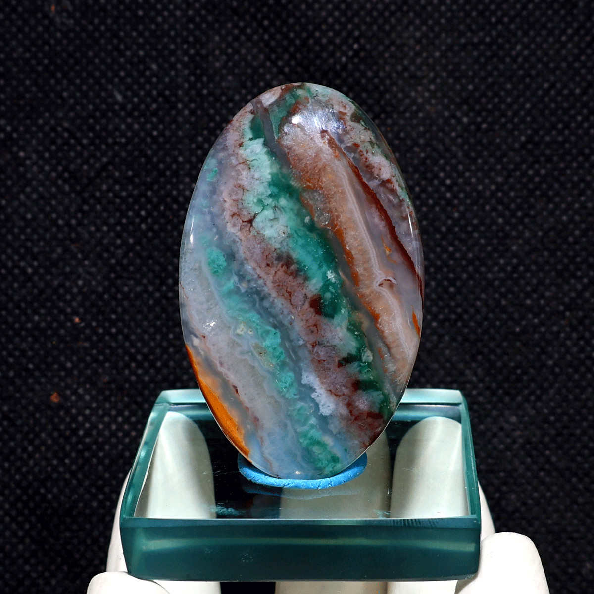 Mineral Landscape~ 2 PC Natural Aquaprase Rare Chalcedony Crystal Palmstone Set
