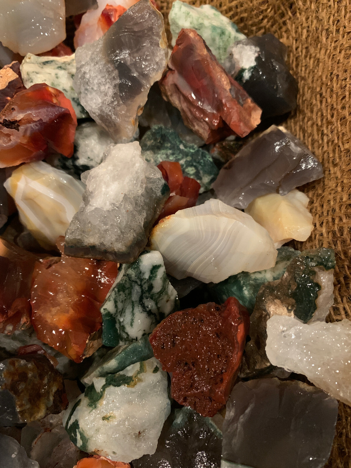 2000 Carat Lots of Unsearched Natural MIXED Agate Rough+ A FREE Faceted gemstone