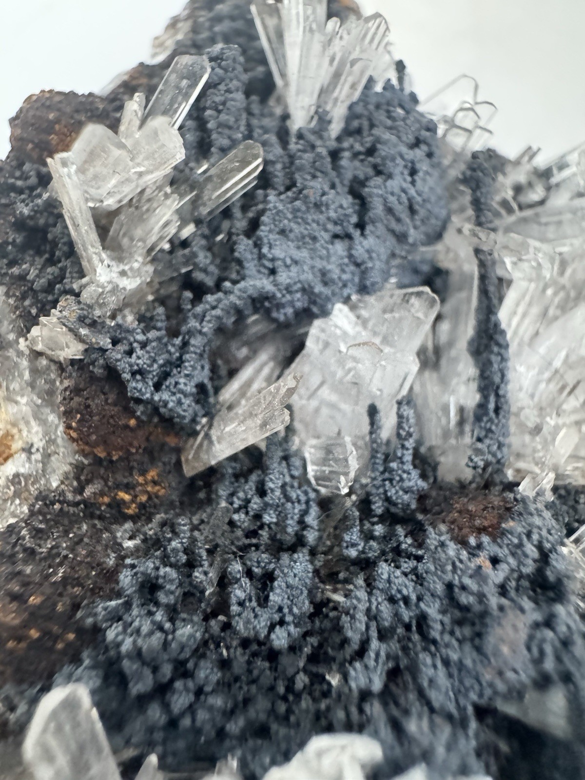 Hemimorphite With Stalactitic Goethite, Santa Eulalia, Mexico, 5.7cm