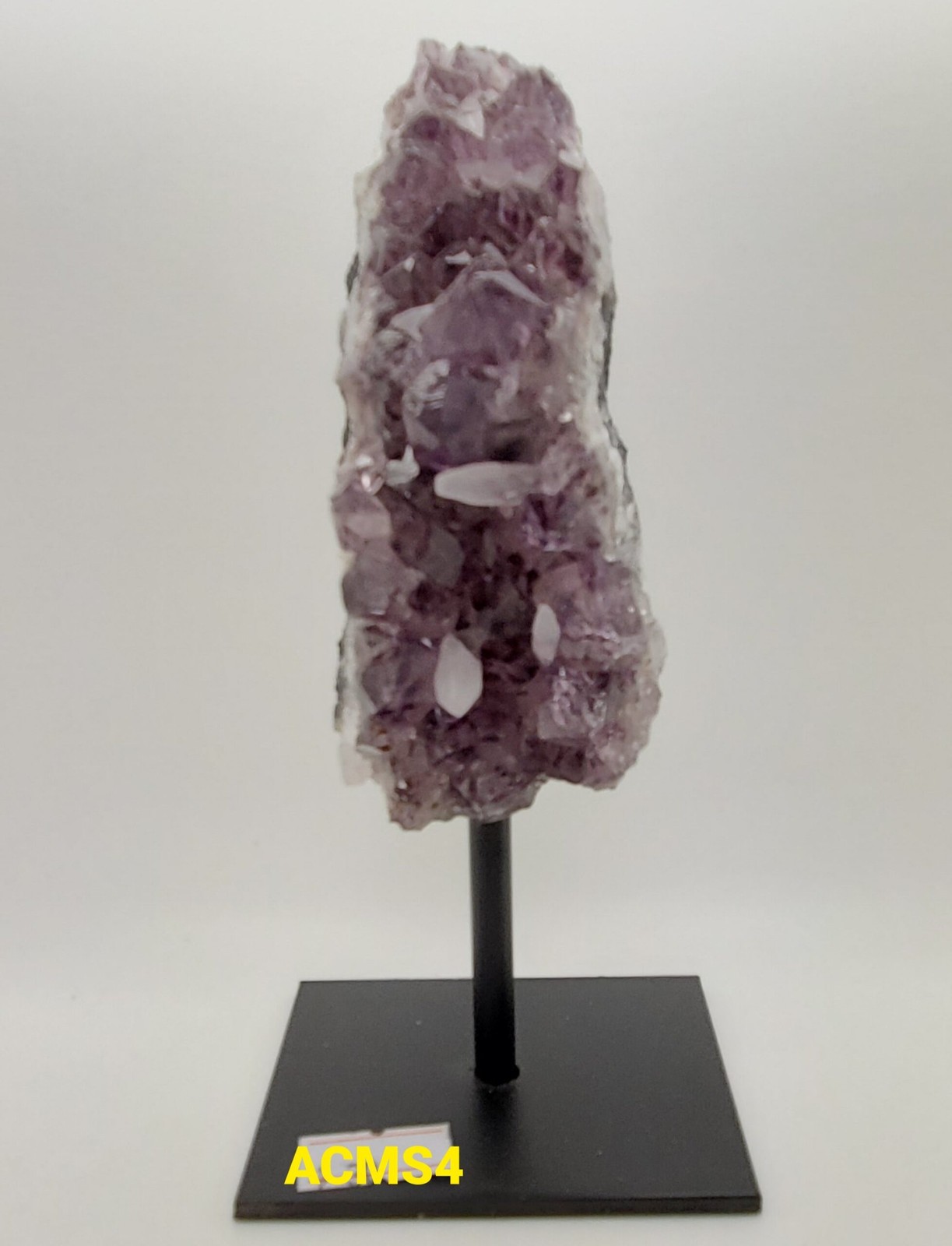 Natural Amethyst Cluster with Selenite on Metal Stand #198 Crystal 6in