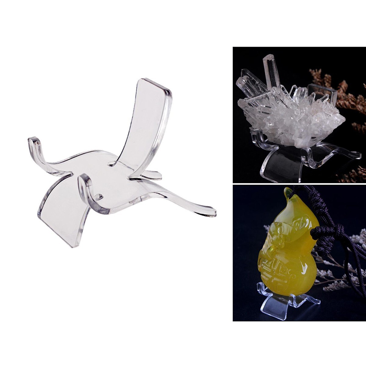 20x Acrylic Clear Display Stand Easel Rack for Minerals Crystal Holder Support
