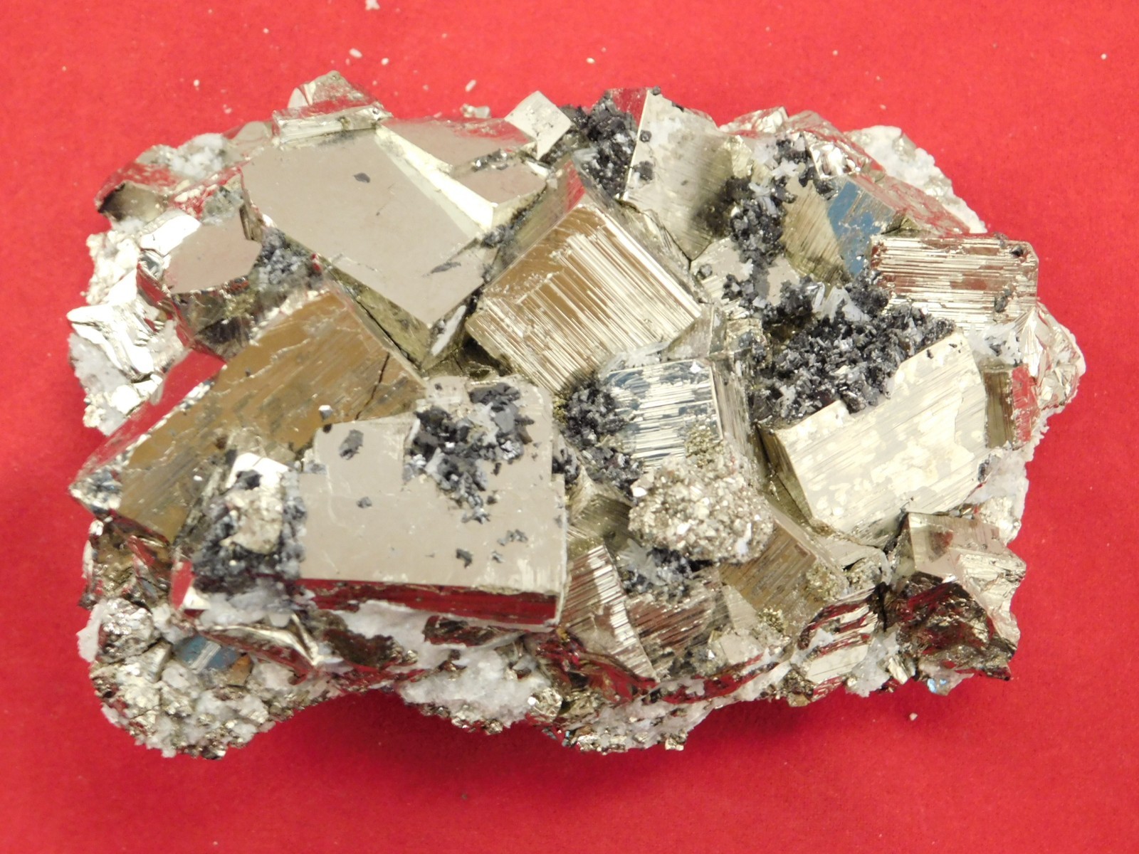 Big! PYRITE Crystal CUBE Cluster with Sphalerite Peru 468gr