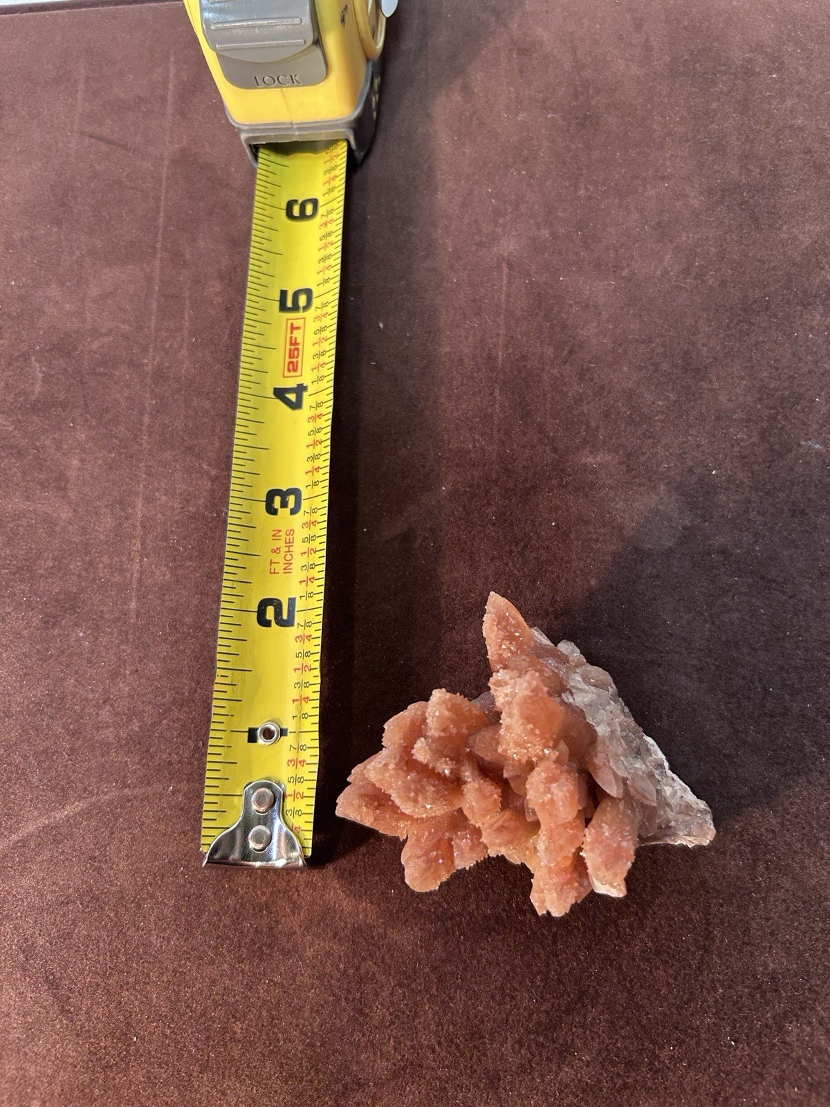Peachy Salmon Orange Calcite on Calcite Santa Eulalia Mexico Joseph Simon