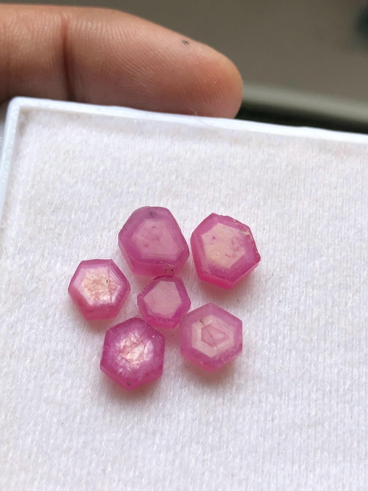 Polished Cut Ruby Gemstone, Natural Ruby Johnson Rough, 10 To 7 mm Ruby 6 Piece