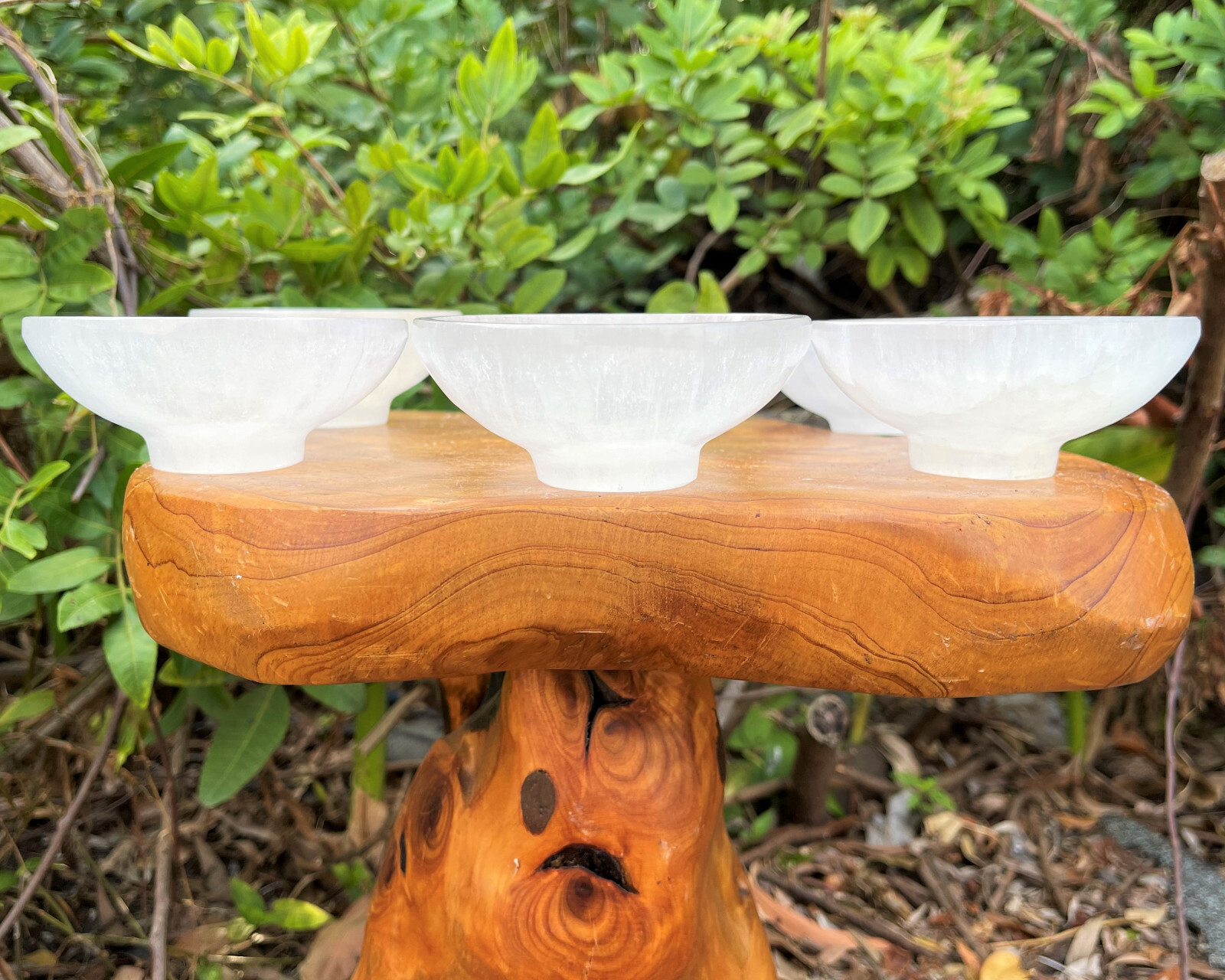 Selenite Crystal Bowls with Pedestal, Large 4″ Charging Bowl (Decor, Altar Bowl)