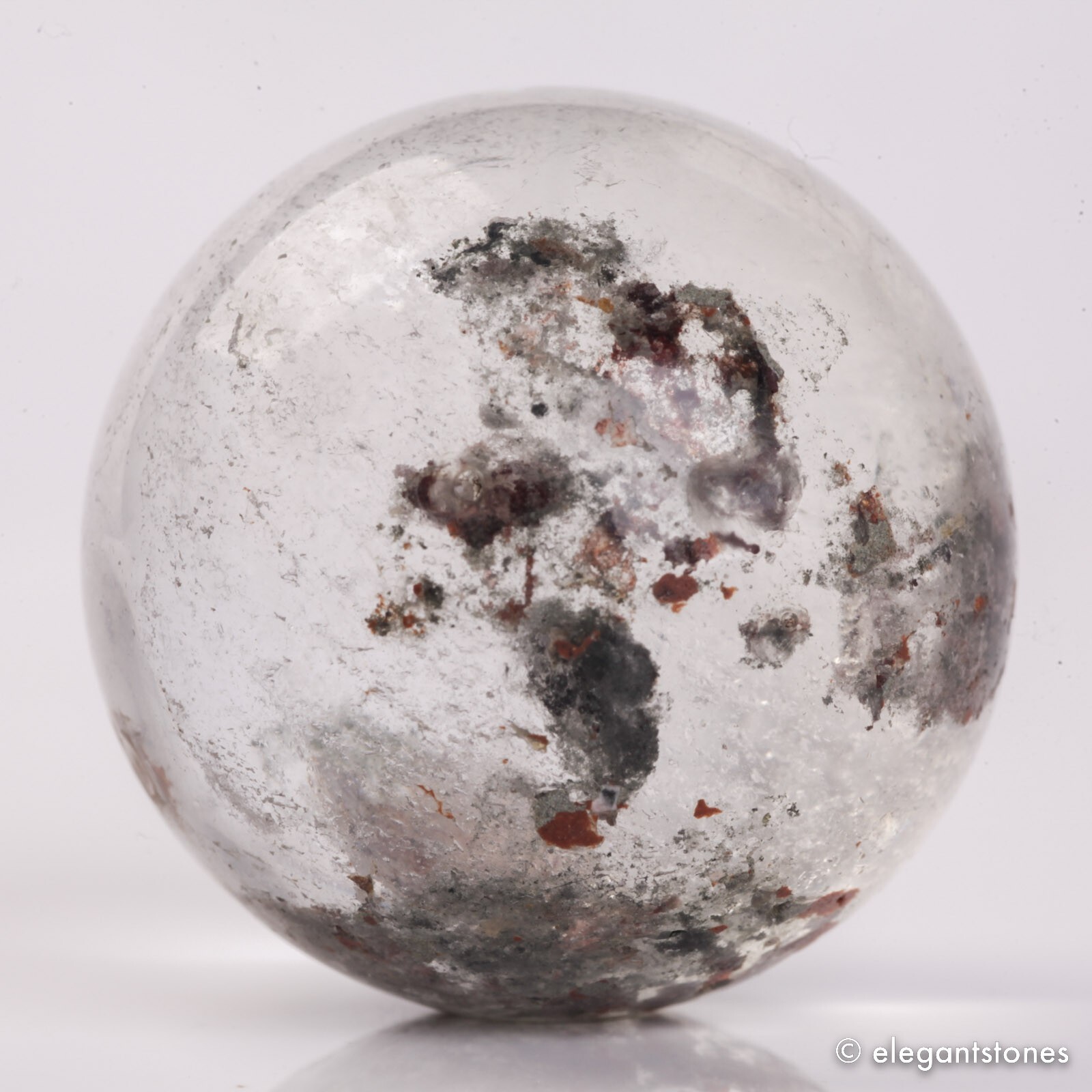 64g36mm Natural Garden/Phantom/Ghost/Lodolite Quartz Crystal Sphere Healing Ball