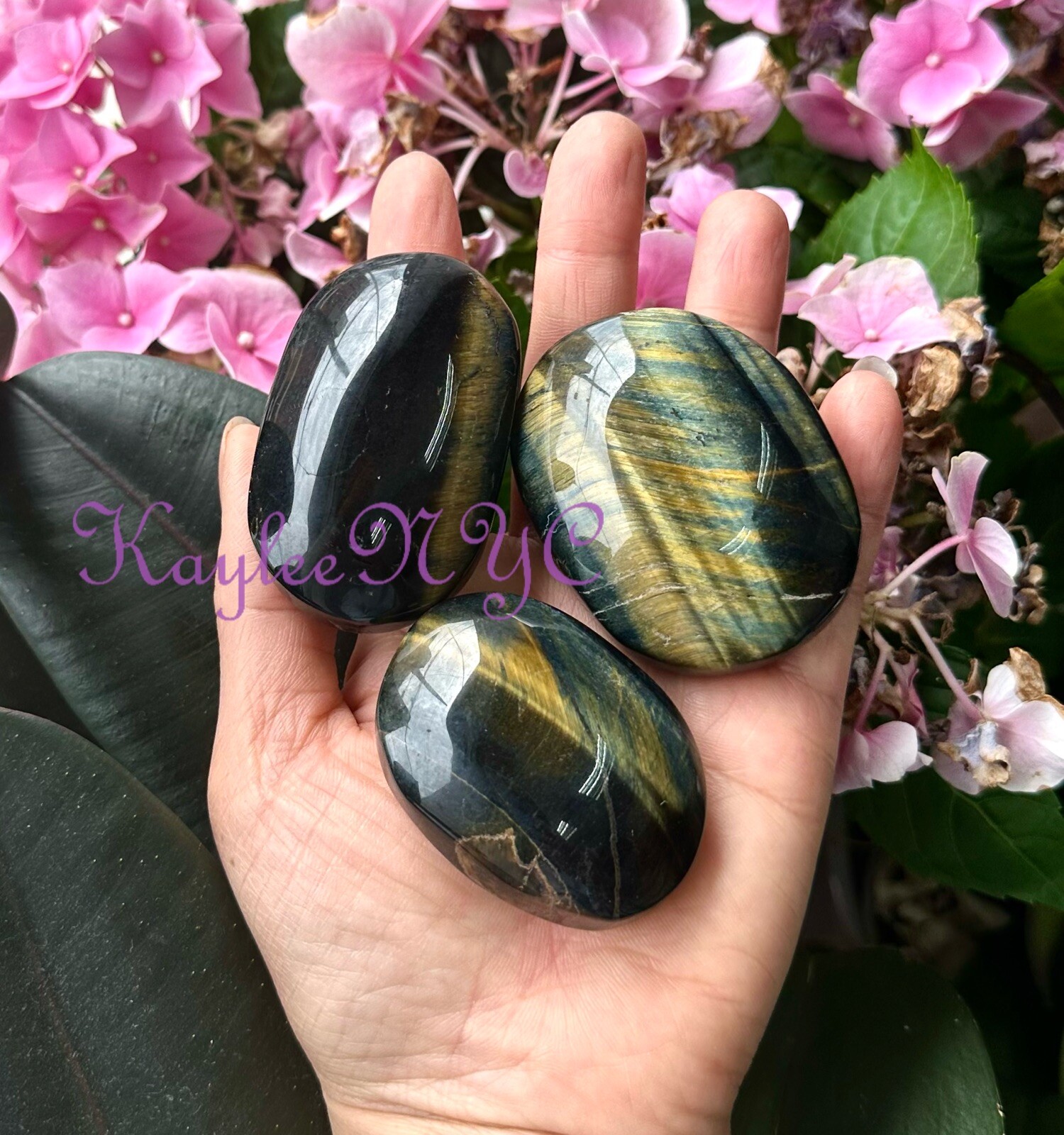 Wholesale Lot 2 Lbs Natural Tiger Eye Palm Stones Crystal Healing