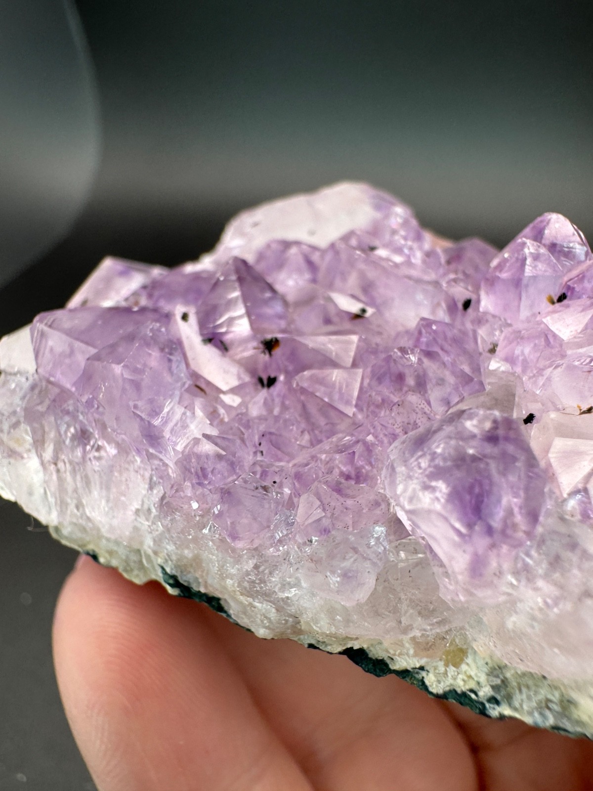 6857 Amethyst Cluster with Goethite Inclusions Brazil 60g