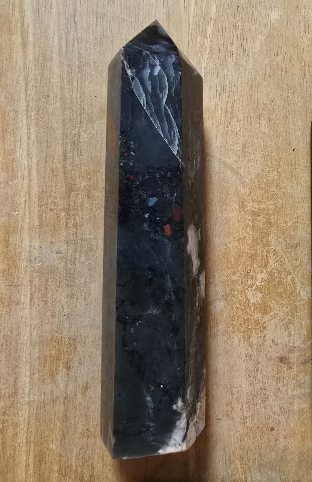 African Bloodstone Crystal/Stone Point Tower Obelisk 1 Lbs 5.2 Oz