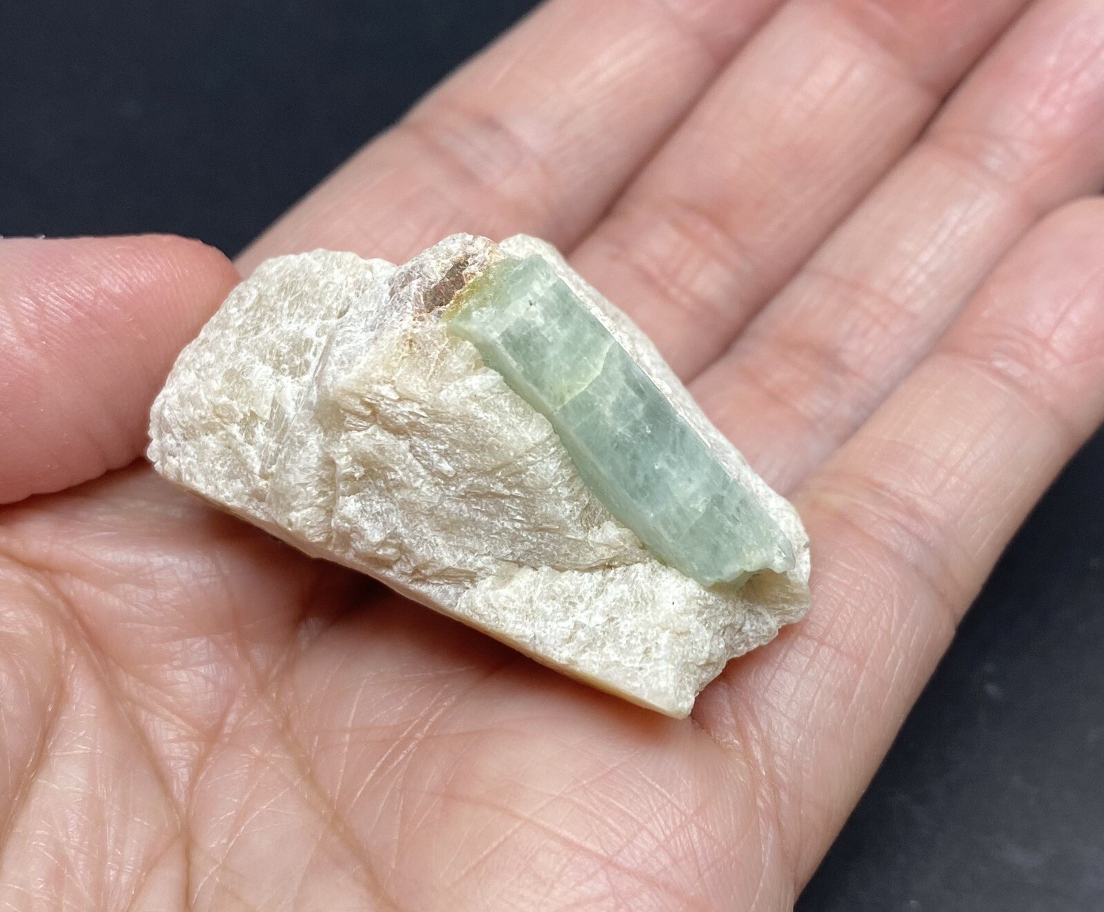 Aquamarine & Feldspar Genuine Rough Stone from Brazil 41g 1 1/2in