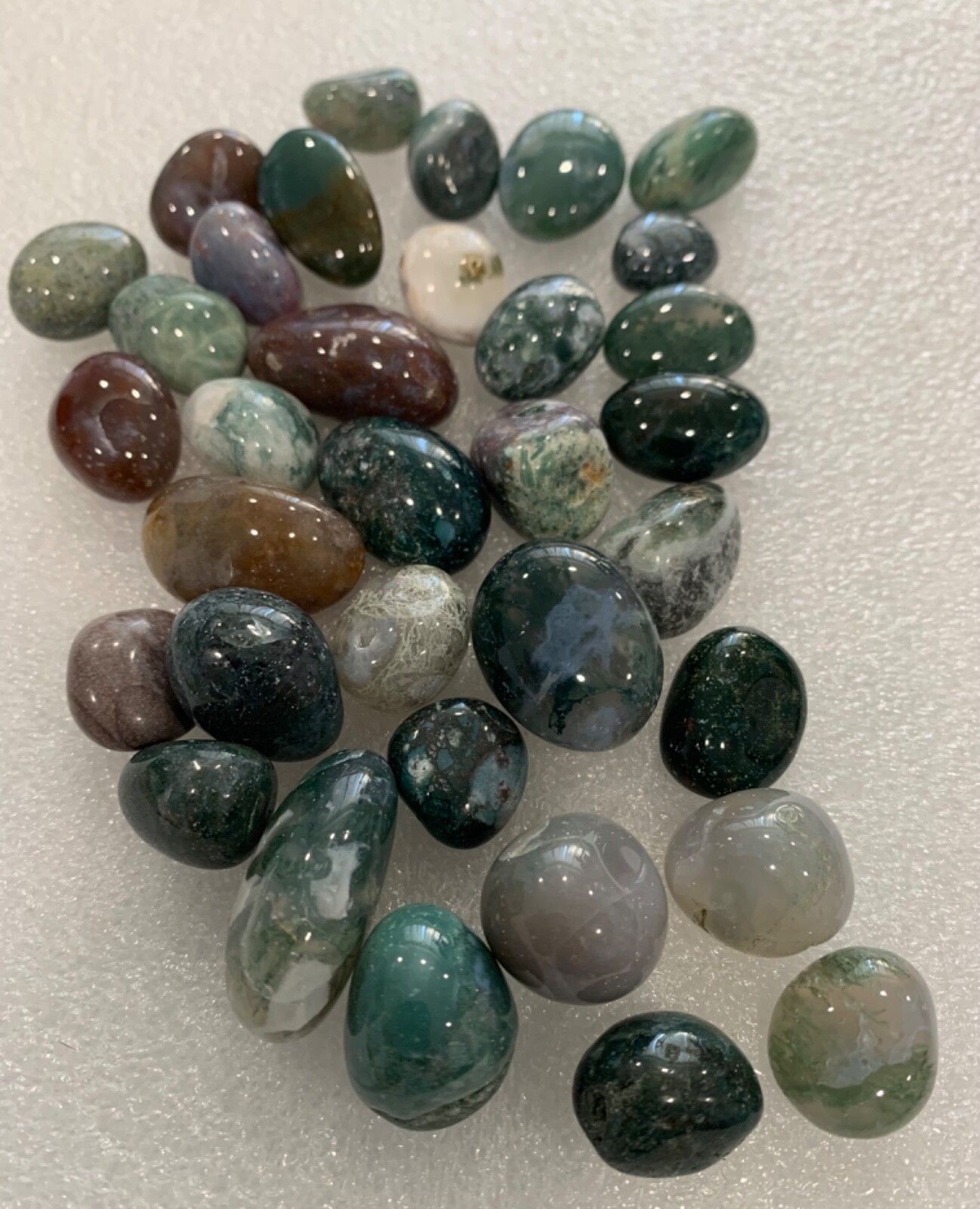 LOT of 34 Tumbled Smooth Polished Palm Healing Jasper Stones