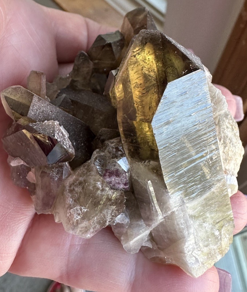 Smoky Quartz Crystal Cluster Natural Dark Brown Smoky Quartz Points Cluster 175g