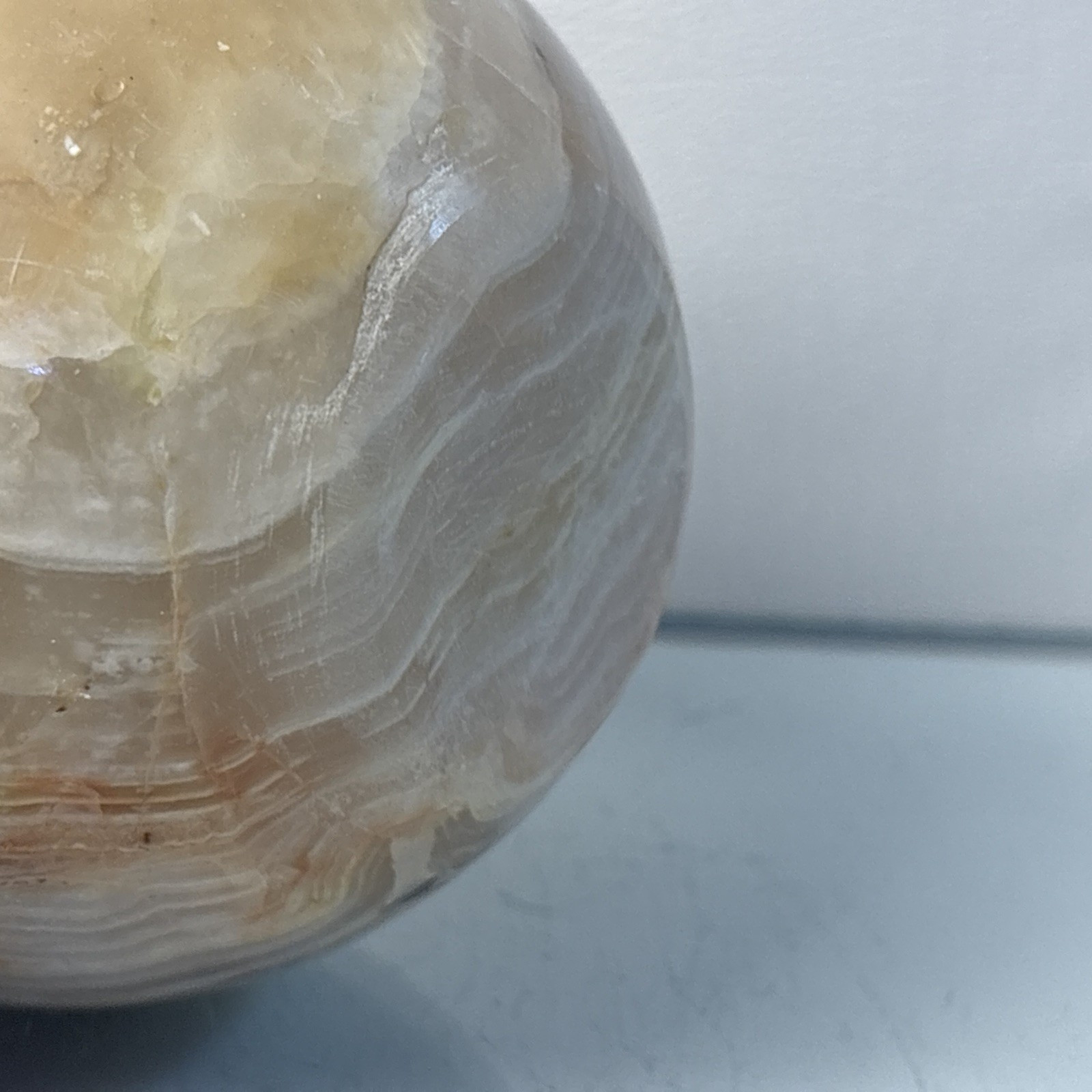 Vintage Marble Stone Sphere Ball Decorative Orb 4in Diameter Display Decor