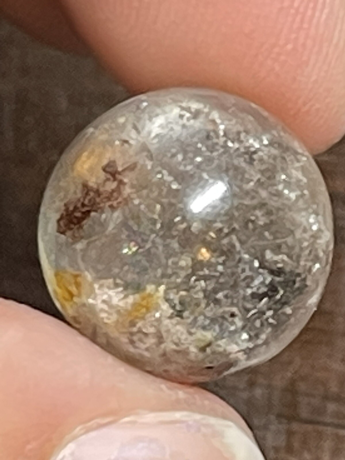 Garden Scenic Quartz with Rainbows Mini Sphere Ball Orb Marble 15.3mm 4g