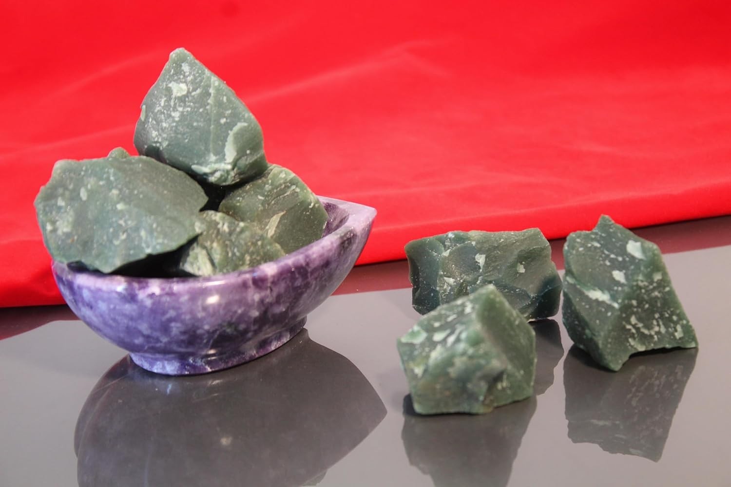 Green Jade Raw Crystals – Large 1.25-2.0” Natural Healing Stones for Luck, P