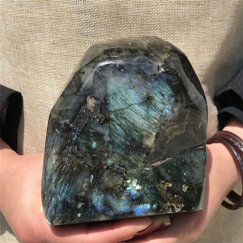 1.52kg Natural Labradorite Quartz Crystal Spectrolite Mineral Reiki healing