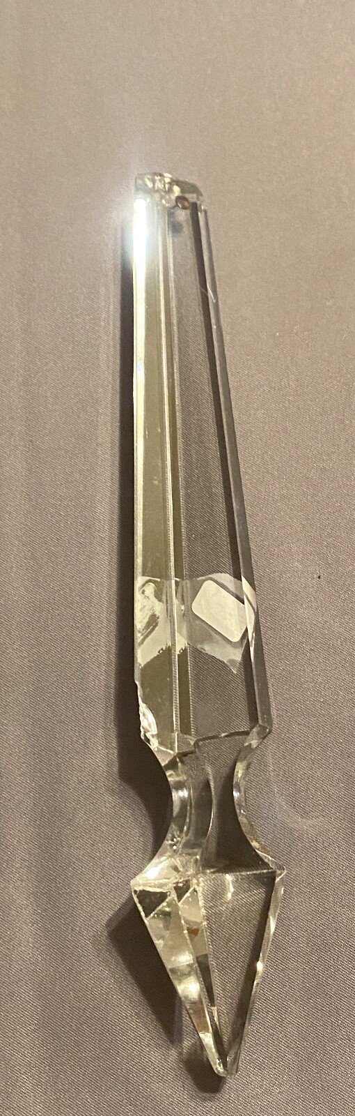 Crystal Chandelier Piece From Elaborate Palm Springs Hotel Damaged Tip 7 1/8 In.