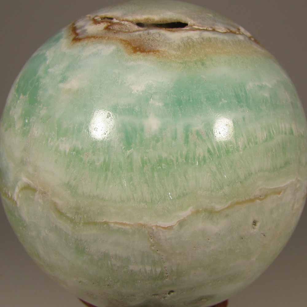 2.8″ Blue CARIBBEAN CALCITE Aragonite Sphere w/ Stand– Afghanistan – 71mm – 1 lb
